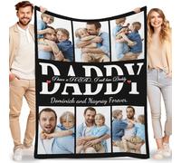 Lousrion Couverture personnalisée Best Dad pour la fête des pères, cadeaux d'anniversaire personnalisés pour mari, papa, grand-père, jeté personnalisable pour homme, de la part de la fille/fils
