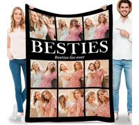 Lousrion Couverture personnalisée en flanelle avec nom et images - Cadeau personnalisé pour Noël, anniversaire, Saint-Valentin pour couples, petit ami, petite amie, mari, épouse