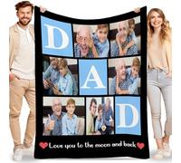 Lousrion Couverture photo personnalisée pour la fête des pères, cadeaux d'anniversaire personnalisés pour papa, grand-père, papa, couverture personnalisée de la part de sa fille/fils pour homme