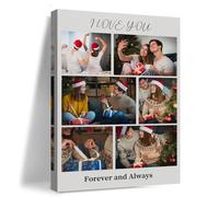 Lousrion Impression photo sur toile avec 6 emplacements pour photos et phrases personnalisées Décoration d'intérieur élégante qui sert également de cadeau sentimental pour vos proches