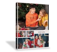 Lousrion Impression sur toile personnalisée avec 5 photos et texte personnalisé pour créer une décoration murale unique pour n'importe quelle pièce où un cadeau attentionné apparaît naturellement pour
