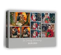 Lousrion Impression sur toile personnalisée avec 8 grilles d'images et lignes personnalisées, belle décoration d'intérieur et un cadeau sincère pour vos proches ou partenaires