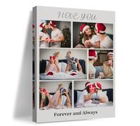 Lousrion Impression sur toile personnalisée permettant 6 photos et votre texte Un bel accent à la maison et un choix de cadeau sincère pour vos proches