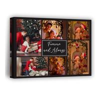 Lousrion Toile imprimée personnalisée avec 6 photos préférées et texte facultatif pour une décoration murale chaleureuse et un cadeau charmant pour des personnes spéciales
