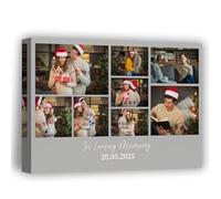 Lousrion Toile murale personnalisée avec 8 images et texte personnalisé Décoration d'intérieur élégante et cadeau sincère pour vos proches ou partenaires