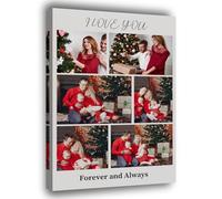 Lousrion Toile personnalisable avec 6 images et message personnalisé Belle décoration murale pour la maison, la galerie et un cadeau sincère pour les couples, la famille et les amis