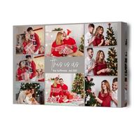 Lousrion Toile photo personnalisée avec 8 images et mots personnalisés, une belle décoration d'intérieur et un cadeau sincère pour vos proches