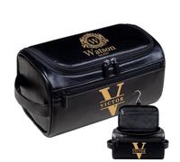 Lousrion Trousse de toilette personnalisée en cuir pour homme, avec nom gravé avec initiale de voyage, kit de rasage Dopp, cadeau pour mari, papa, petit ami, garçon d'honneur, anniversaire de mariage