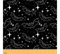 Loussiesd Bat Tissu 276x150cm Gothic Boho Bohemian Tissus au Metre Décor d'intérieur, canapé, chaise, coussin Projets Décor d'Halloween pour des projets d'artisanat de couture bricolage