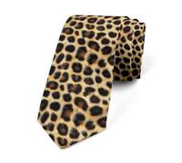 Loussiesd Cravate décorative léopard pour homme guépard cravate étroite adulte ultra vache fourrure rembourrage cravates pour homme pour bureau ou animal imprimé cravates pour homme, Noir et jaune.,