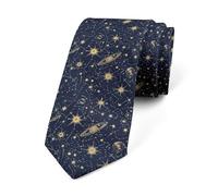 Loussiesd Cravate Galaxy Cravates d'extérieur pour homme Univers Nuage Galaxie Paillettes Tir Étoile Imprimé Arbre Cravate Décor Cravate étroite colorée pour bureau ou événement festif, or, 145x8cm