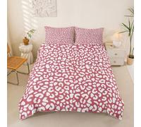 Loussiesd Housse de Couette 200x200cm Léopard Imprimer Parure de Lit Peach Gépard Décoration Set de Housse de Couette avec 2 Taies d'oreiller 65x65 cm Moderne Géométrique Douce 3 Pièces