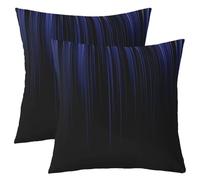 Loussiesd Lot de 2 Housse de Coussin 50x50cm Neon Bleu Noir Taie Oreiller Géométrique Décoratif Canape Housse Coussin Ombre Taies d'oreiller Décorative Canapé Doux