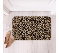 Loussiesd Tapis de bain léopard - 50 x 80 cm - Motif guépard - Impression animal - Safari - En fourrure d'animaux - Pour salle de bain et salon - Antidérapant - Séchage rapide - Marron