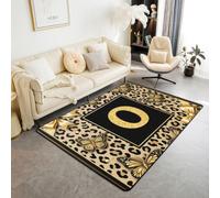 Loussiesd Tapis Salon 100x150cm Léopard Imprimer O Tapis d’intérieur Noeud Papillon Gépard Décoration Antidérapant,Doux,Lavable Afriqueine Safari Animaux pour Salon Chambre Salle à Manger, Cuisine