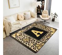 Loussiesd Tapis Salon 150x200cm Léopard Imprimer A Tapis Chambre Exterieur Intérieur Noeud Papillon Gépard Décoration Antidérapant,Doux Afriqueine Safari Animaux pour Salon et Chambre Lavable