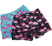 LOUSY LIVIN 2 Pack Flamingo Boxershort Noir/Turquoise S
