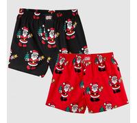 Lousy Livin Boxer " Pack de 2 Père Noël " sous-Vêtements Coton Noël