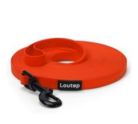 Loutep Laisse pour chien 3m, 5m, 10m, 15m, 20m - Biothane - Orange - Pour chiens de petite, moyenne et grande taille