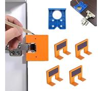 L'outil de réglage facile des charnières de porte, le gabarit de charnière de montant de porte ou l'outil de positionnement de charnière d'armoire à installation rapide(Orange,5pcs)