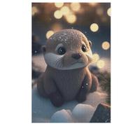 Loutre 1000 Pièces Puzzle en Bois pour Adultes Enfants, Puzzles Impossible, Jeu D'adresse pour Toute La Famille, 78×53cm