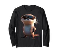 Loutre avec Lunettes de Soleil J'aime Loutre de Mer Martres Manche Longue