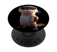 Loutre avec Lunettes de Soleil J'aime Loutre de Mer Martres PopSockets PopGrip Adhésif