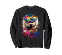Loutre avec Lunettes de Soleil J'aime Loutre de Mer Martres Sweatshirt