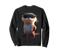 Loutre avec Lunettes de Soleil J'aime Loutre de Mer Martres Sweatshirt