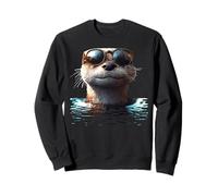 Loutre avec Lunettes de Soleil J'aime Loutre de Mer Martres Sweatshirt