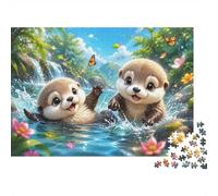 Loutre Cascade 1000 Pièces Mini Puzzle pour Adultes