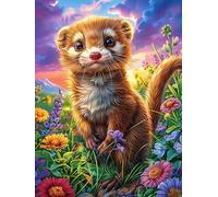 Loutre dans Le Jardin Fleuri 1000 Pieces Casse-tête Adolescent en Carton Rigide Difficulté Moyenne Activité Éducative Cadeau Fête des Mères Haute Qualité Premium 1000 PCS