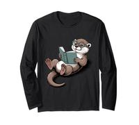 Loutre de Lecture - Art Animal Mignon pour Les Esprits intelligents Manche Longue
