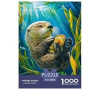 Loutre de mer 1000 Pièces Puzzles Animaux pour Adultes Enfants, Parfait pour Les Amateurs De Puzzles, Cadeau, Stimulant, Jeu Éducatif, Qualité Premium 38x26cm/1000pcs