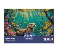 Loutre de mer 1000 Pièces Puzzles Animaux pour Adultes Enfants, Parfait pour Les Amateurs De Puzzles, Cadeau, Stimulant, Jeux Éducatif, Qualité Premium 38x26cm/1000pcs