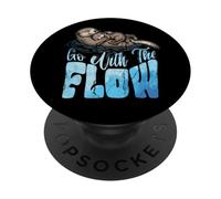 Loutre de mer Amusante Go with The Flow Cadeau d'amour pour PopSockets PopGrip Adhésif