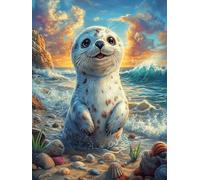 Loutre de mer dans l'océan 1000 Pieces Casse-tête Débutant En Carton Haute Qualité Animal sauvage et animal de compagnie Facile Apprentissage Loisir Créatif Décoration Murale Cadeau Saint Valentin 100