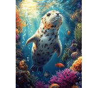 Loutre de mer sous l'eau 1000 Pièces Puzzle Expert Confirmé En Carton Sans Déformation Animal sauvage et animal de compagnie Très Difficile Décoration Murale Collection Cadeau Fête Des Pères Premium 1