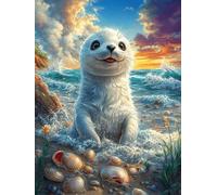 Loutre de mer sur la plage 1000 Pièces Puzzle Expert Confirmé En Carton Sans Déformation Animal sauvage et animal de compagnie Très Difficile Décoration Murale Collection Cadeau Fête Des Pères Premium
