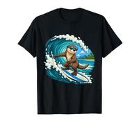 Loutre de mer Surfant sur Une Vague de Curling T-Shirt