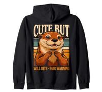 Loutre de rivière Mignonne mais Qui Mord Fair Warning Sweat à Capuche
