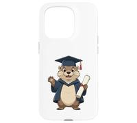 Loutre diplômée avec Chapeau académique Coque pour iPhone 15 Pro