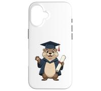 Loutre diplômée avec Chapeau académique Coque pour iPhone 16
