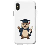 Loutre diplômée avec Chapeau académique Coque pour iPhone X/XS