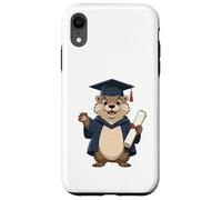 Loutre diplômée avec Chapeau académique Coque pour iPhone XR