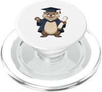 Loutre diplômée avec Chapeau académique PopSockets PopGrip pour MagSafe