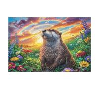 Loutre en forêt 1000 Pièces Puzzle Collectionneur en Carton Rigide sans Déformation Haute Difficulté Niveau Expert Décoration Murale Cadeau Fête 1000 PCS