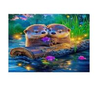 Loutre Fleur Rivière 1000 Pièces Mini Puzzle pour Adultes Difficile