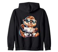 Loutre Karaté Avec Lunettes Cool Dojo Sweat à Capuche