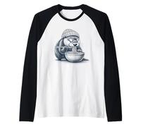 Loutre Mangeant des Ramen, des Nouilles Japonaises Manche Raglan